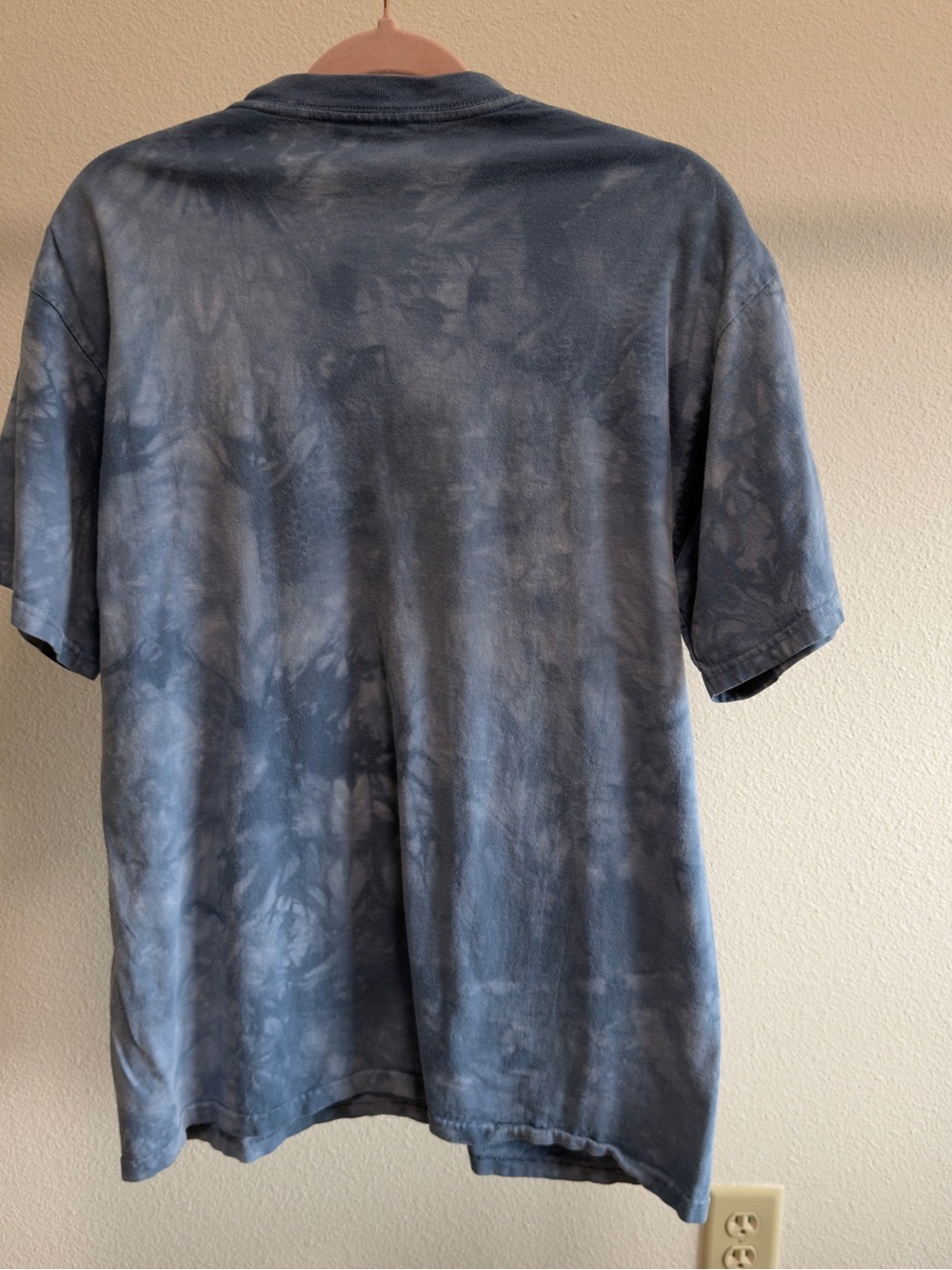 Vintage Wolf Graphic Tee Blue Tie Dye Y2K Nature Streetwear Mens L - Picture 4 of 8